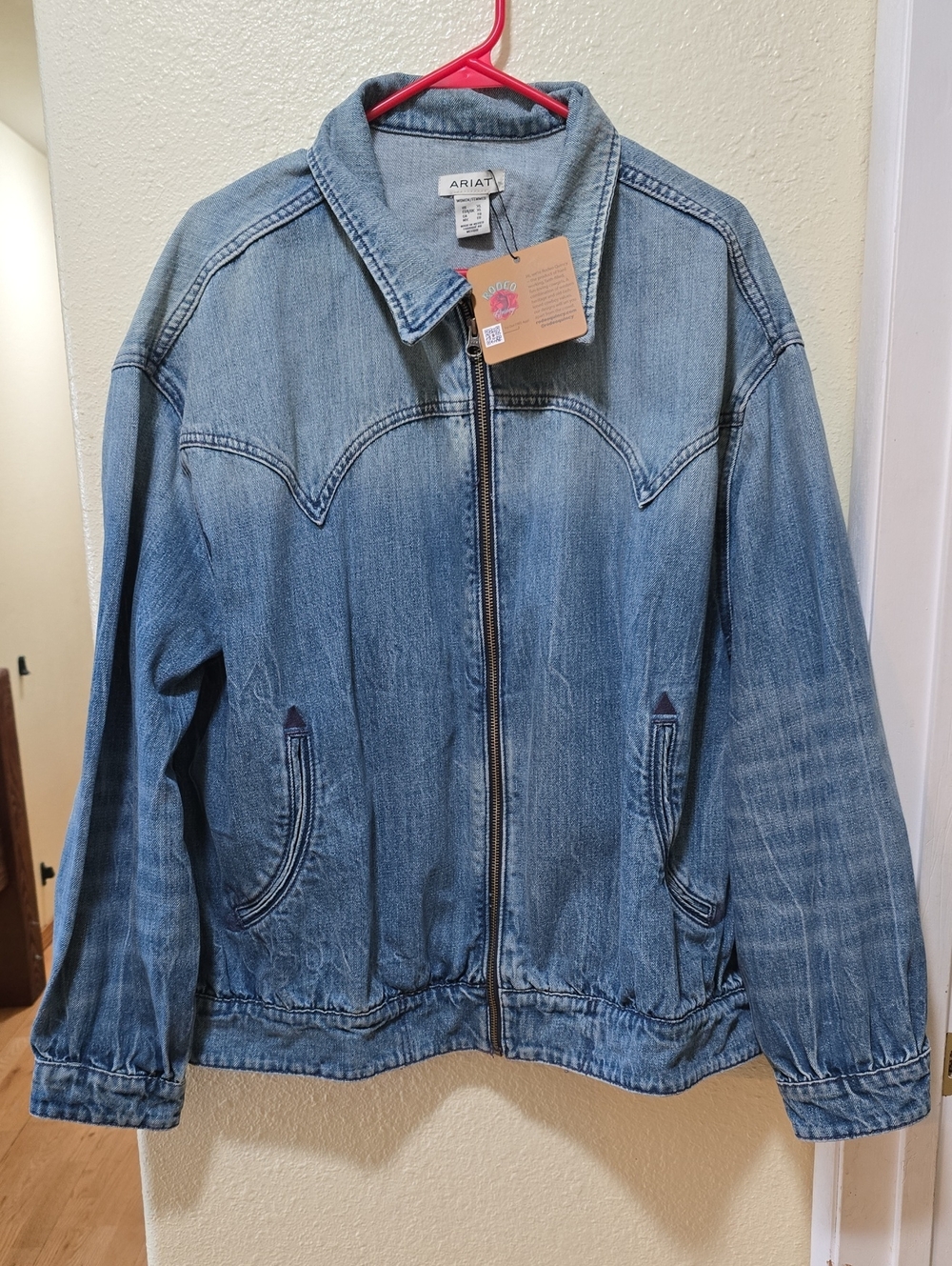 Ariat Medium Wash Blue Denim Zip-Front Jacket